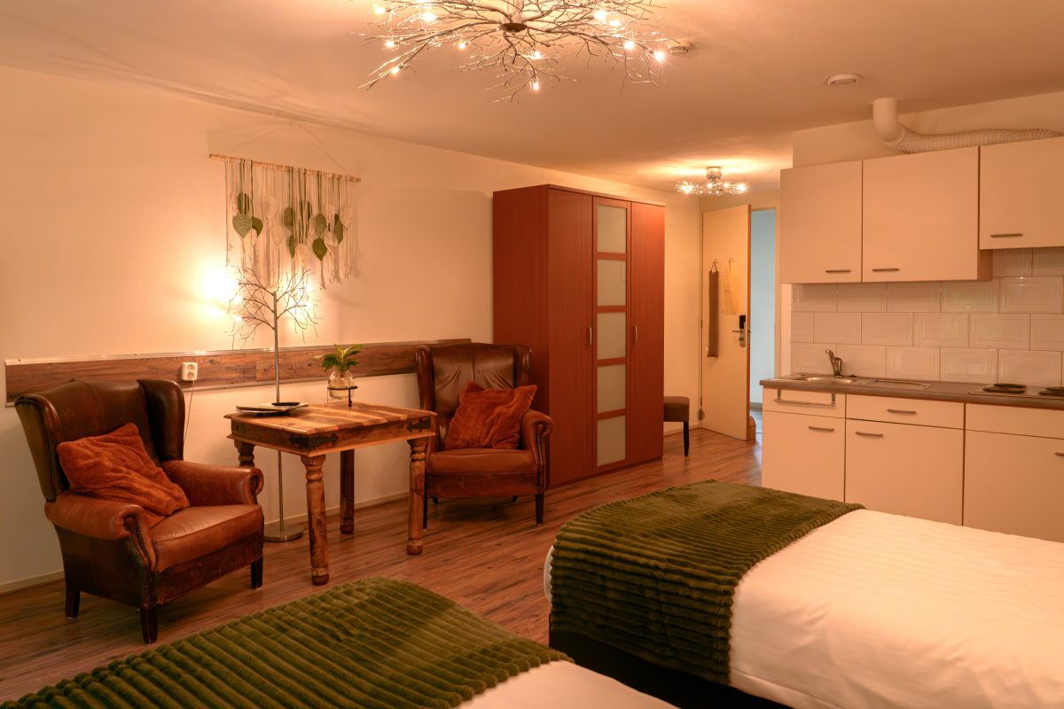 Luxe studio van Hotel Bosch Duin Strand met woon- en slaapgedeelte